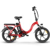 SAMEBIKE CY20-IT Electric Bike - 350W Motor 36V13AH Battery 35KM Range Mechanical Disc Brakes - Red